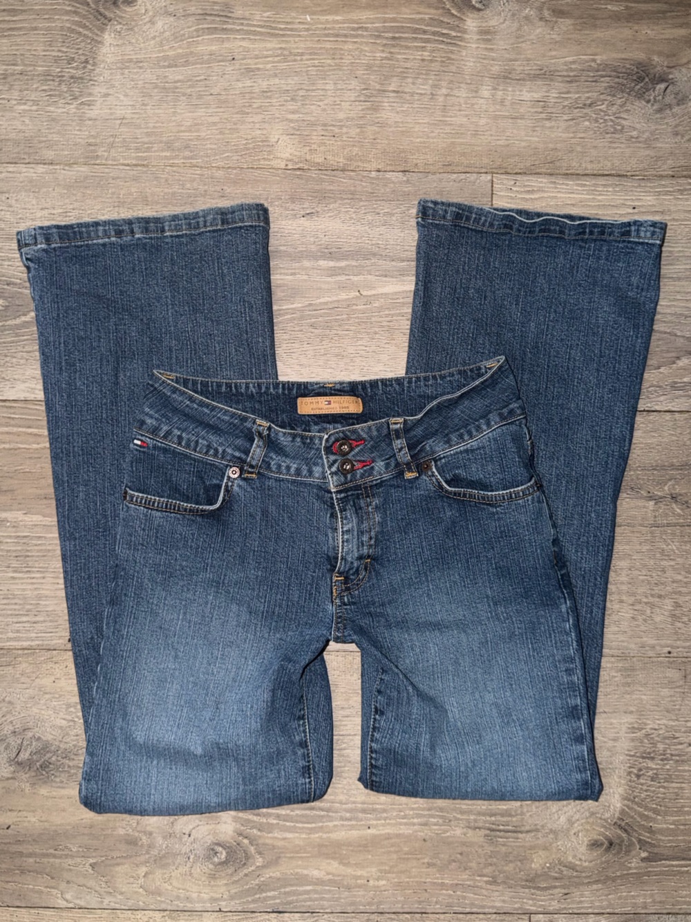 Vintage Y2K Tommy Hilfiger Double Button Flare/ wide leg jeans